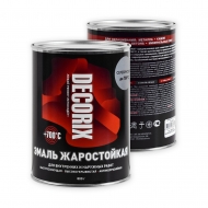 Эмаль жаростойкая +700°С DECORIX 800г в банке, серебристая матовая