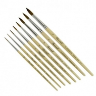 Круглые кисти колонок микс Сонет, короткая ручка, №00-№6