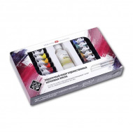 Подарочный набор «Мастер-Класс» НЕВСКАЯ ПАЛИТРА: акриловые краски 12 цветов, лак, кисти