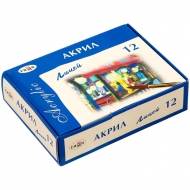 Краски акриловые Гамма "Лицей", 12 цветов, 20мл, картон