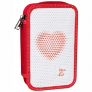 Пенал 2 отделения, 190*110 ArtSpace "Сердца", ламинация, конгрев, блестки