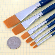 Плоские синтетические кисти TAG разной ширины(№) для аквагрима, рисования и макияжа