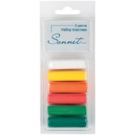 Набор пластики для лепки Сонет "Фруктовые цвета", 6 цветов, 120г, блистер