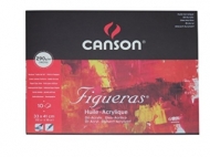 Альбом для масла Canson Figueras 290г/кв.м 41*33см 10листов Зерно холста склейка по короткой стороне