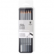 Набор чернографитных карандашей Winsor&Newton Graphite Pencil, 6 шт., металлическая коробка