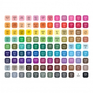 Набор двусторонних маркеров для скетчинга и творчества, пластиковый бокс с ручкой, 108 цветов