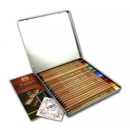 Сухая пастель в карандашах Gioconda KOH-I-NOOR набор 24 цвета, металлический пенал