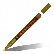 Маркеры перманентные EDDING 751 для стекла, металла, пластика, резины, 1-2 мм, золото, серебро