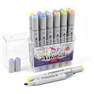 Набор художественных маркеров для скетчинга  Artisticks Style PASTEL, 12 цветов, 2-сторонние, 1-6 мм