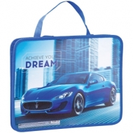 Папка с ручками А4 ArtSpace "Авто. Supercar" пластик, на молнии, 75мм