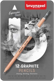 Набор чернографитных карандашей Bruynzeel Expression Graphite, 12 шт, 7H-8B
