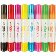 Фломастеры-штампы двусторонние Мульти Пульти "Енот в цирке", 8 цветов, смываемые