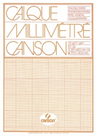 Склейка миллиметровой кальки Canson 70г/м.кв 29.7*42см Оранжевая 50 листов