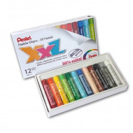 Пастель масляная Pentel XXL в картоне, мелки увеличенного диаметра, 12 цветов