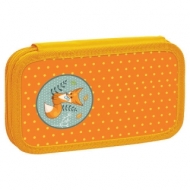 Пенал Юнландия, 2 отделения, ламинированный картон, тканевый торец, 19х11 см, Лисенок, 228259