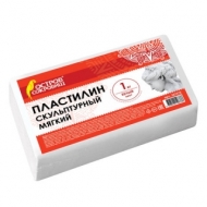Пластилин скульптурный Остров Сокровищ, белый, 1 кг, мягкий, 227472
