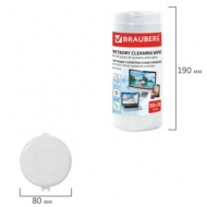 Чистящие салфетки Brauberg для LCD (ЖК)-мониторов, сухие и влажные в тубе, 50+50 шт., 510121
