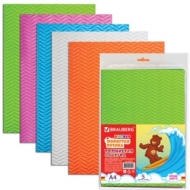 Цветная пористая резина (фоамиран) для творчества А4, толщина 2 мм, Brauberg, 5 листов, 5 Цветов, волнистая, 660087