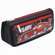 Пенал Юнландия для мальчиков, 2 отделения, полиэстер, Машина, черный, 21х6х9 см, 228982