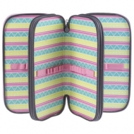 Пенал без наполнения Юнландия, 3 отделения, ламинированный картон, тканевый торец, 20х11см, Ламы, 228111