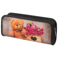Пенал-косметичка Brauberg, с эффектом 3D, пластик, Медвежонок, 22х10х5 см, 227308