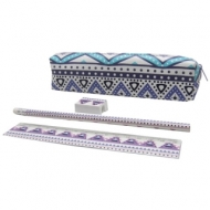 Пенал-косметичка Brauberg, с наполнением (линейка, карандаш, точилка), Аметист, 19х4х3 см, 225537