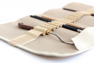 Пенал-скрутка для хранения кистей Малевичъ, 26х48 см, бежевый