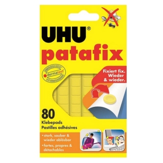 Клеящие подушечки UHU Patafix желтые многоразовые 80 шт