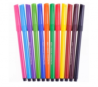 Фломастеры Koh-I-Noor "Утята", 12цв., трехгранные, смываемые, картон, европодвес