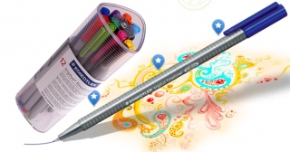 Набор капиллярных ручек Triplus, 12 цветов в пластиковом пенале