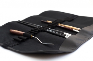 Скрутка для хранения кистей Малевичъ, 34х48 см, черная